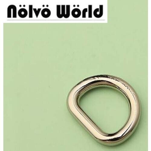 100pcs 5 colors round edge inside 1.3*1cm 1/2" closed D rings,alloy metal d-ring