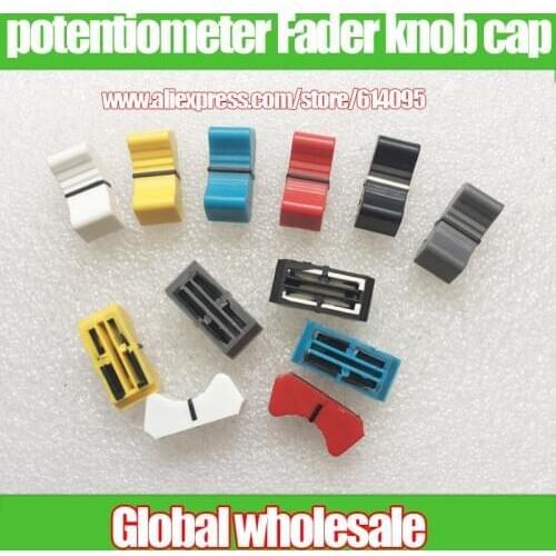 12pcs T-Slot Straight Slot Potentiometer Knob Cap Push Button / For Yamaha Allen & Heath Soundcraft Mixer Fader Cap