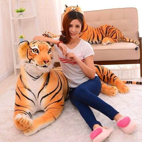 120cm big Cute Kawaii Simulation Plush Tiger White and Yellow Stuffed Anime Cushion Pillow Birthday Gifts Toys for Children Kids