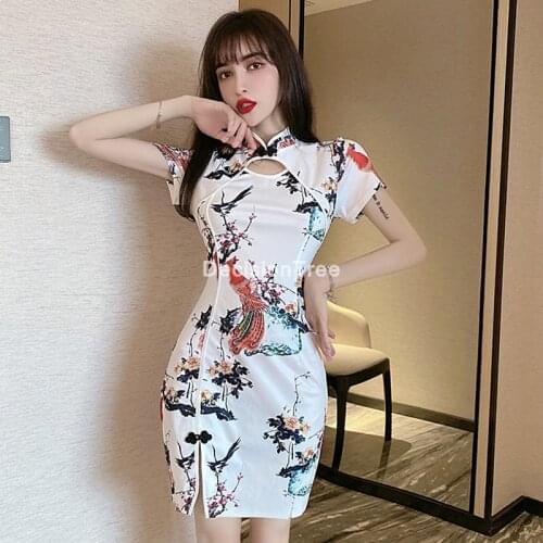 2021 chinese qipao dress oriental short dress women sexy cheongsam evening dress elegant nightclub dresses elegant party dress