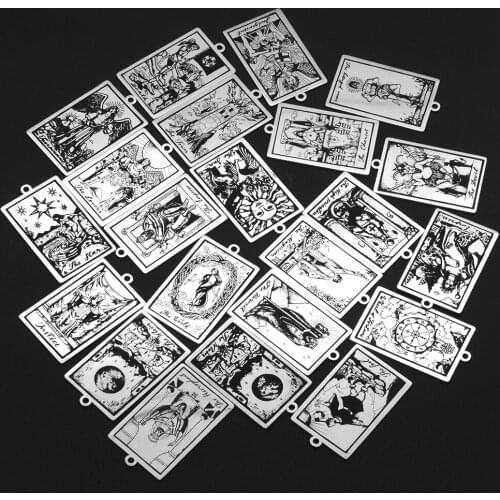 22pcs/set Tarot Card Stainless Steel DIY Pendant Charms Wholesale Connectors Never Fade Finding Supplies Earring Making