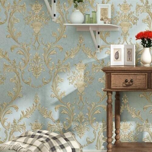 Wellyu 3D non - woven wallcovering three - dimensional non - woven Pastoral European bedroom TV background wallpaper