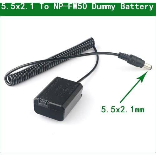 5.5x2.1 To AC-PW20 DC Coupler Power Connector NP-FW50 Dummy Battery for Sony a3000 a5000 a5100 a6000 a6100 a6300 a6400 a6500