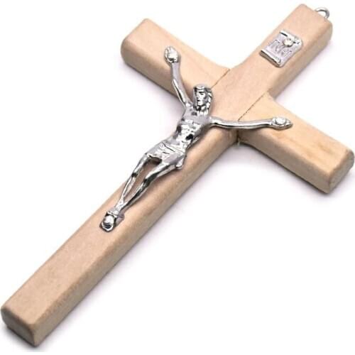 5x Wooden Christ Jesus Cross Suffering Statue Religious Prayer Crucifix Pendant 37MF