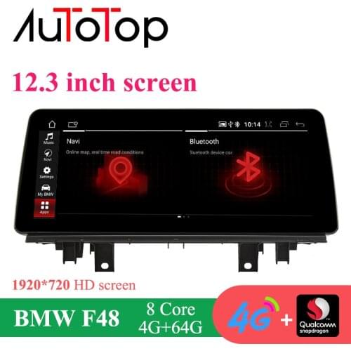 AUTOTOP 12.3 1920*720P Qualcomm Car Multimedia Player For BMW X1 F48 2016-2017 NBT Android 10.0 Autoradio Navigation Head Unit
