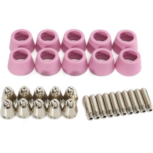 Free Shipping 30Pcs For AG60 SG55 Plasma Cutter Torch Consumables Accessories Nozzle Electrode 40/50/60A Cutting Hafnium wire