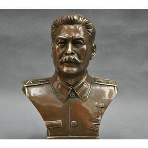 6.5'' Russian Soviet Union Leader Joseph Stalin Bust Bronze Statue