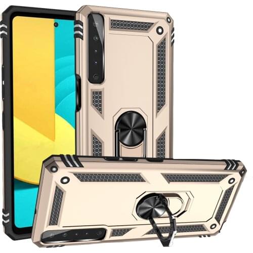 For LG Stylo 7 Case, Silicone TPU Armor Case Cover Reforced with Magnetic Finger Ring Holder Kickstand Case for LG Stylo 7 5G