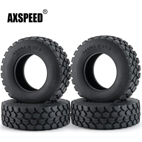 AXSPEED 30mm Width Black Rubber Tires #2 for 1/14 Tamiya RC Trailer Tractor Truck Car Parts