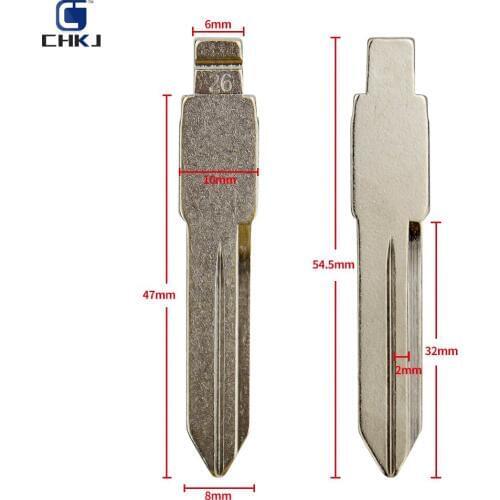 CHKJ 1PC Uncut Blade Metal Blank Uncut Flip Folding KD Car Remote Key Blade Type #26 for GM for Buick