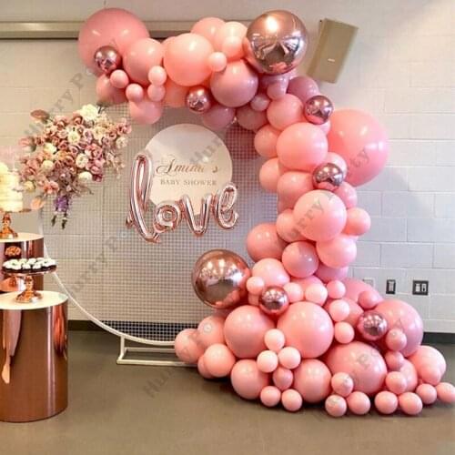 Birthday Wedding Party Decoration Balloons Garland Arch Kit Pink Rose Gold Foil Ballon Bride To Be Shower Global Supplies