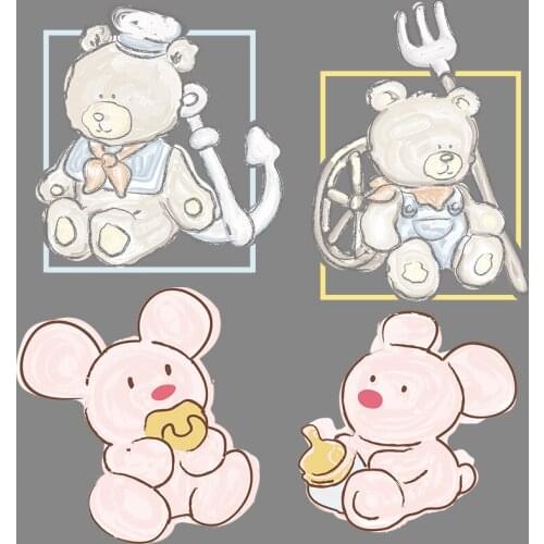 Baby bear Patches for Kids Clothing Jacket Cute patches Applique on Clothes Ironing stickers Cheap Stickers on Clothes