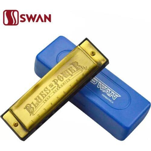 Swan 1020H-G Bronze 10-Hole Blues Harmonica Diatonic Harmonica/10-Holes Harp Mouth Organ Instrument Key of C