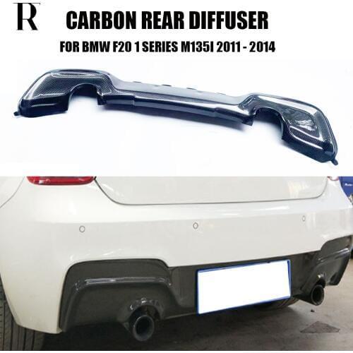 F20 3D Style Carbon Fiber Rear Bumper Diffuser Lip for BMW F20 M135i Hatchback M-tech M-sport Bumper 2011 - 2014