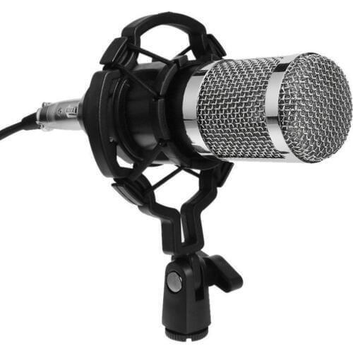 BM800 Dynamic Condenser Microphone Sound Studio Audio Recording Mic with Shock Mount for Broadcasting KTV Singing