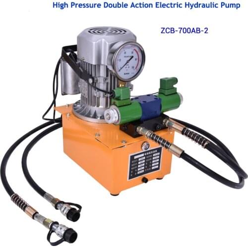1pc high pressure Double Action Electric Hydraulic Pump ZCB-700AB-2 with electron magnetic valve With pedal