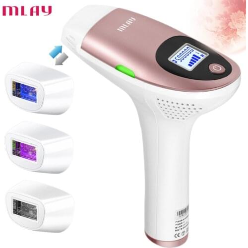 MLAY T3 500000 Flashes 3in1 IPL Epilator Permanent Hair Removal With LCD Display Machine Laser For Boay Bikini Face Underarm