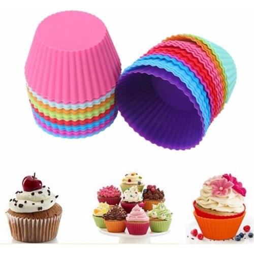 1pcs Mini Muffin Cup Round Silicone Cake Baking Molds Cupcake Pan Pudding Jelly Case