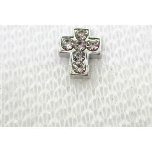 Hot Selling 20pcs/lot Crystal Cross Floating Charms Living Glass Memory Lockets Floating Charms DIY Jewelry Accessory