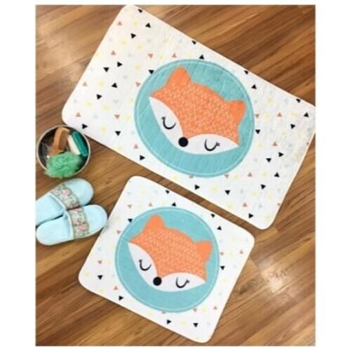 Fox 2 Piece Bath Mat Set Toilet Seat Set