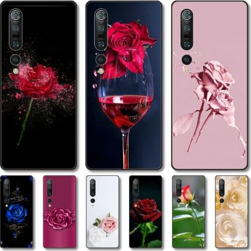 Colorful rose Phone Case For Xiaomi MI 11 10 9 5g Lite Ultra Pro Note S Black Shell Cover