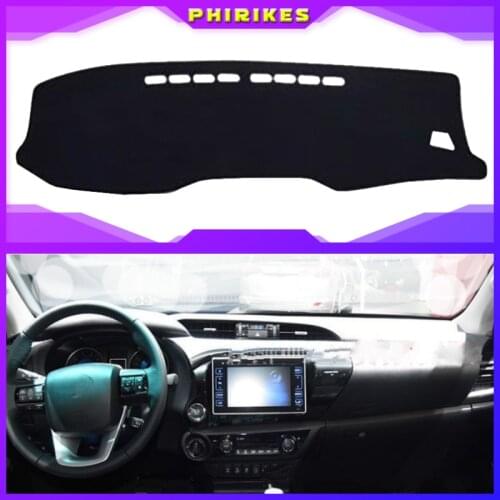 Car Dashboard Cover For Toyota Hilux SR5 4x4 REVO Hi-Rider 2015 2016 2017 2018 Pad Carpet Dashmat Sun Shade Pad Auto Car Styling