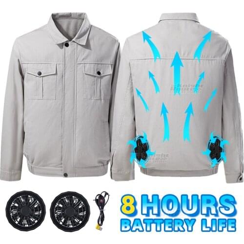 Outdoor Summer Cooling Fan Jacket Men Heatstroke Protection Air Conditioning Clothing USB Power Supply Hiking Jacket Workwear