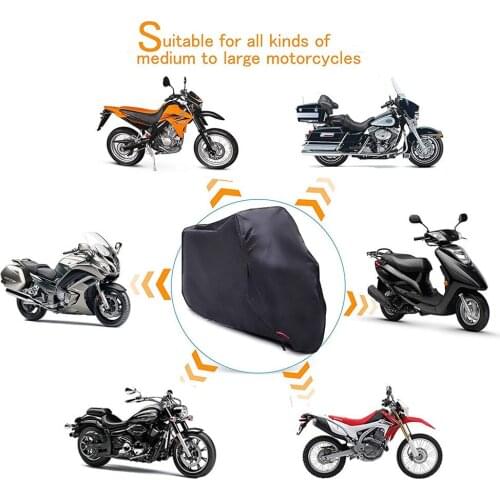 Motorcycle Covers Heavy Duty 210D Waterproof UV Protective Tear Proof Motorbike Cover With Safety Cloth Lock Holes Design