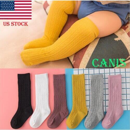New Baby Infant Kids Boy Girl Soft Cotton Stockings Warm Knee High Hosiery Solid Warm Boot