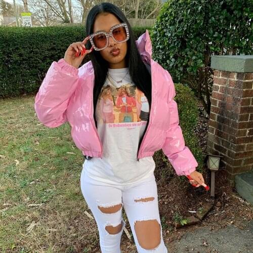 Hbenna Fall Winter Down Coat Puffer Long Sleeve Coat and Coats Women Fashion Bubble Cropped Outerwear Warm Clothing 2021 Winter