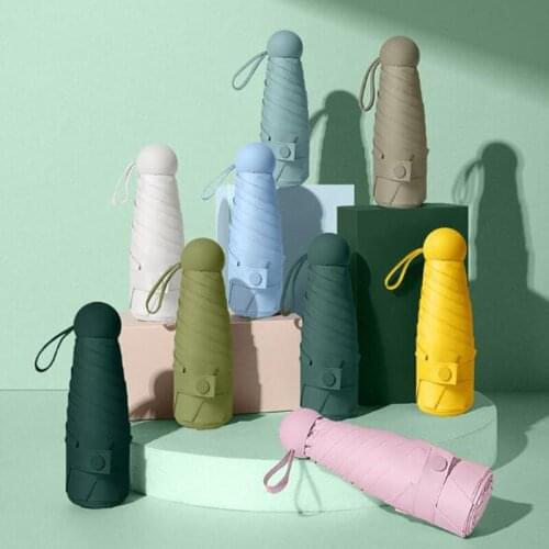 Portable Mini Pocket Umbrella Women 5 Folding Anti-UV Umbrellas Waterproof Men Parasol Rain or Shine Umbrella for Travel