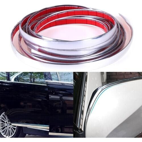Durable Silver Car Chrome Styling Decoration Moulding Trim Strip Tape 12mm