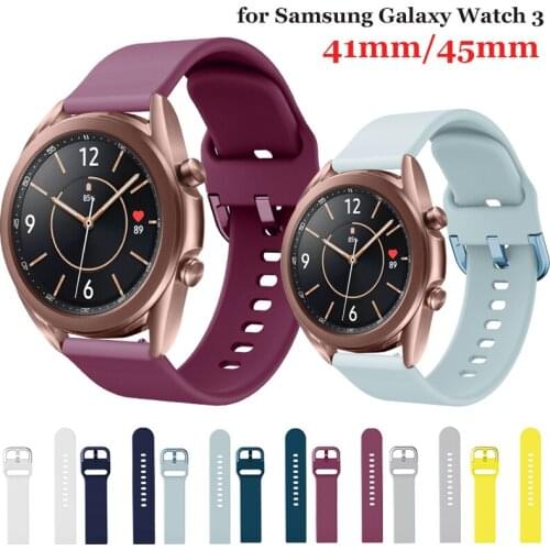 20/22mm Watchband For Samsung Galaxy Watch 3 45mm 41mm Strap Sport Silicone Band for Galaxy Watch 3 Bracelet Wristband