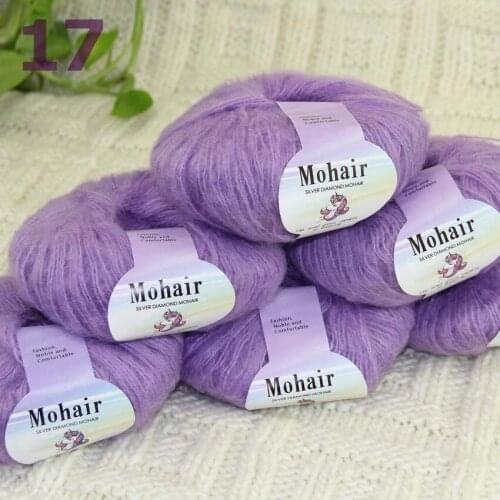 Sale New 6BallsX25g Luxury Soft Mohair Warm Wrap Shawl Hand Knit Crochet Yarn Violet 291-17-6