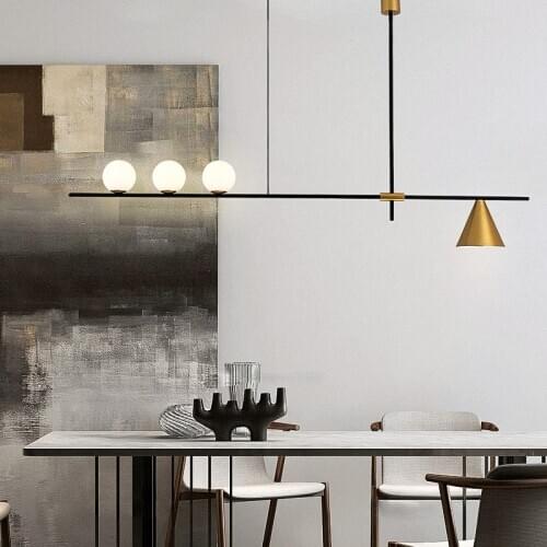 Modern Design Gold Black Minimalist Luster LED Chandelier for Bedroom Dining Living Room Loft Restaurant Cafe Interior Home Deco