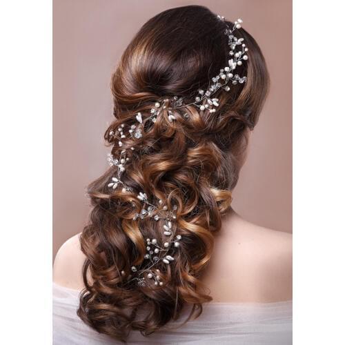 ANTI Western Wedding Fashion Headdress For Bride Handmade Wedding Crown Floral Pearl Hair Accessories Hairpin Ornaments LMTS10