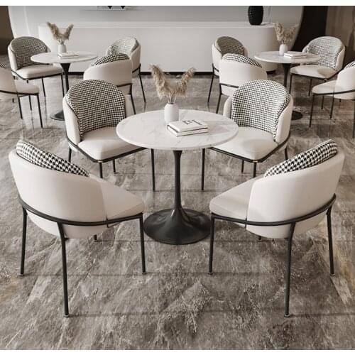 Light luxury sales office talks about table and chair combination modern reception and reception negotiation small round table c