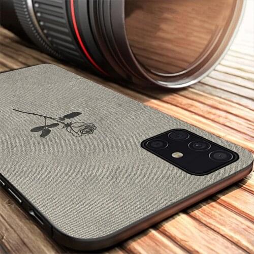 Slim Fabric Rose Case For Samsung A52 A72 A32 A51 A71 A12 A21S Case Hard Cover For Samsung A50 A70 A41 A31 A40 A30 A20 A10 Funda