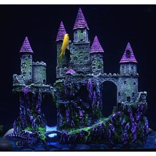 Aquarium Shipwreck Castle Decorations Fish Tank Ornaments Resin Material for Aquariums Landscaping Ornament