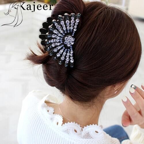 Large Size Women Vintage Rhinestone Hair Claw Crab Clips Crystal Clamps Hairpins Bow Knot Hair Clip Girls Hair Accessories