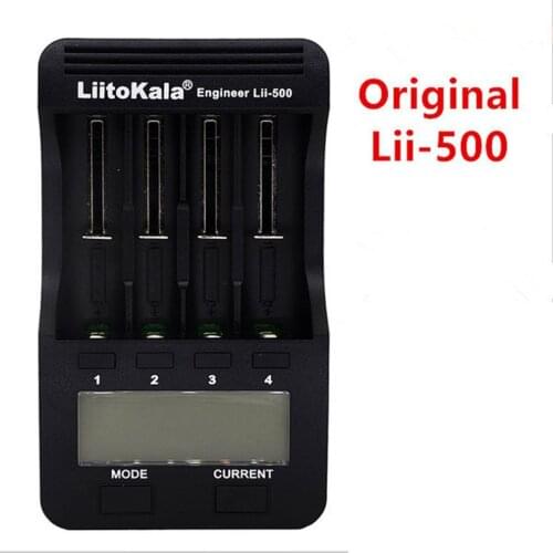 Liitokala Lii-500 18650 LCD Display Charger 26650 21700 14500 10440 4 Slots NiMH li-ion Smart Universal Battery Charger