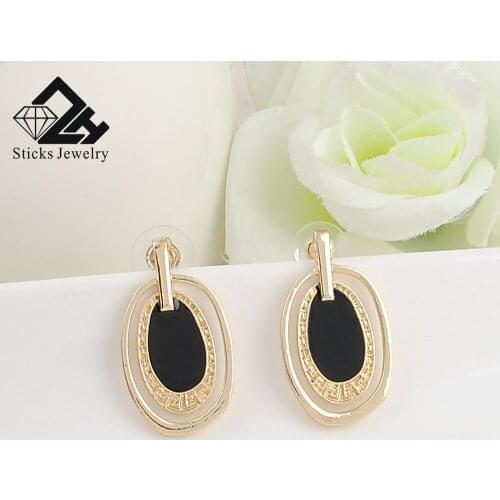 Stud Earrings Geometric Earring For Women Enamel Ear Jewelry