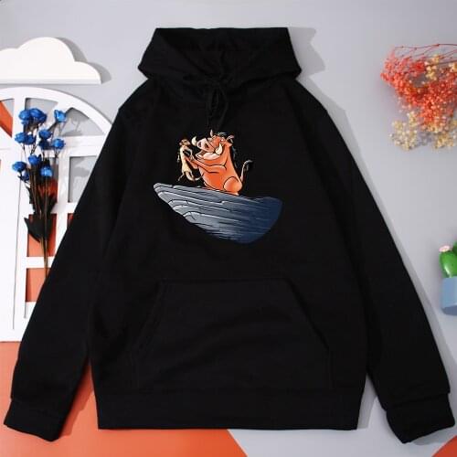 Cartoon PUMBAA TIMON Womens Hoodies HAKUNA MATATA The lion king Women Sweatshirts Autumn Casual Femme Pullover Warm Streetwear
