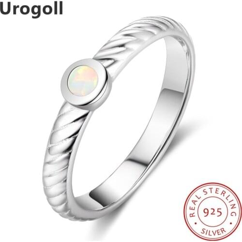 Brand New Trendy Fine Jewelry Silver Genuine 925 Jewelry Simple Opal Rings For Women Luxury Engagement Wedding Gifts