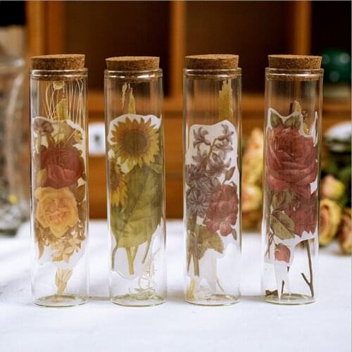 10pack Wholesale Plant Sticker Florist Handbook The white seasonal sun flower blooms purple DIY Paper For scrapbooking 175*100mm