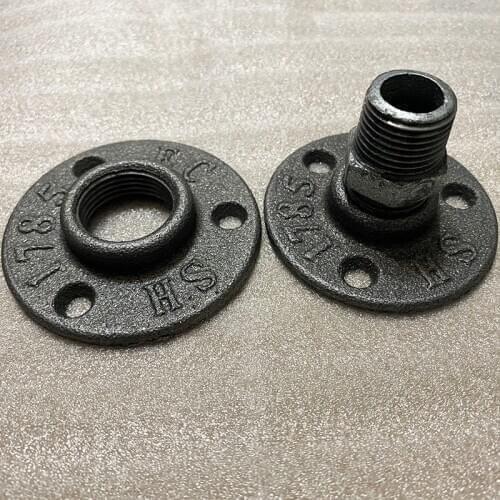 100pcs/lot DN15 Iron Flange Seat Classic Casting Iron Flange For 1/2" Pipe DN20 For 3/4" Pipe Free Shipping