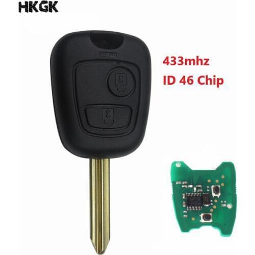 2 Button Remote Key For 433Mhz ID46 Chip For Citroen Saxo Picasso Xsara Berlingo SX9 Blade