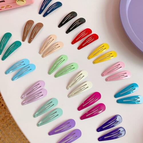 20 Pcs 2 Inch Colorful Metal Snap Hair Clips Girls' Hairpins Women Barrettes Hair Accessories