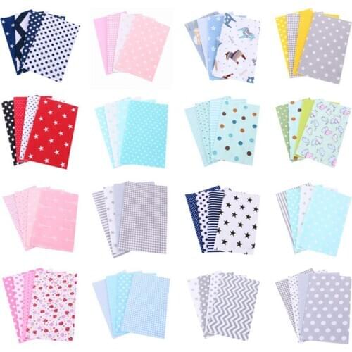 20X25CMAnd50X40CM Striped lattice dots Cotton Fabric Printed Cloth Sewing Quilting Fabrics for Patchwork Needlework DIY Handmade