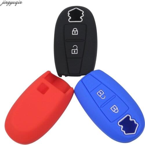 Jingyuqin 30pcs 2 Button Silicone Car Remote Key Fob Shell Cover Case For Suzuki Vitara Swift Ignis Kizashi SX4 Baleno Ertiga